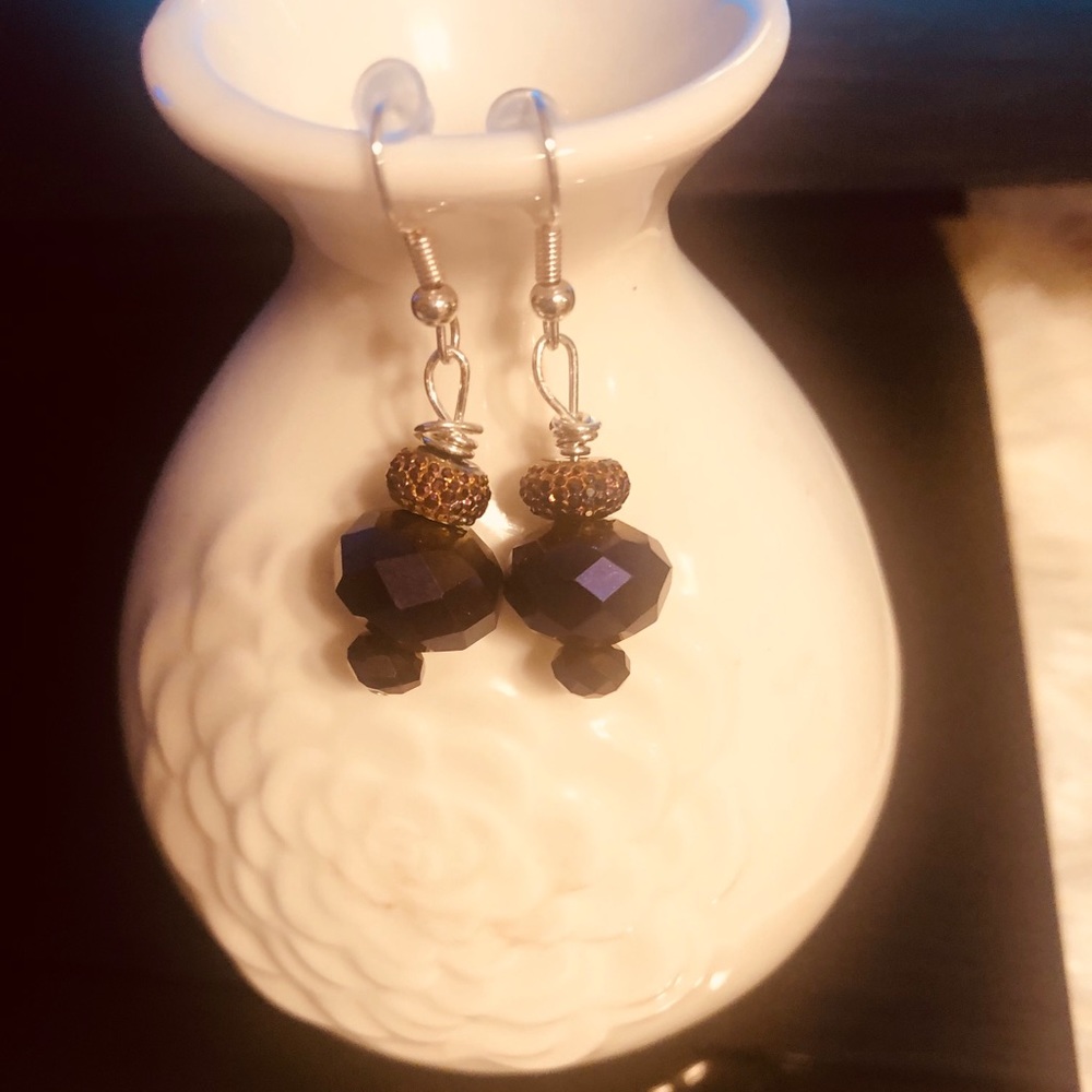 Gothic Purple Glitter Earrings